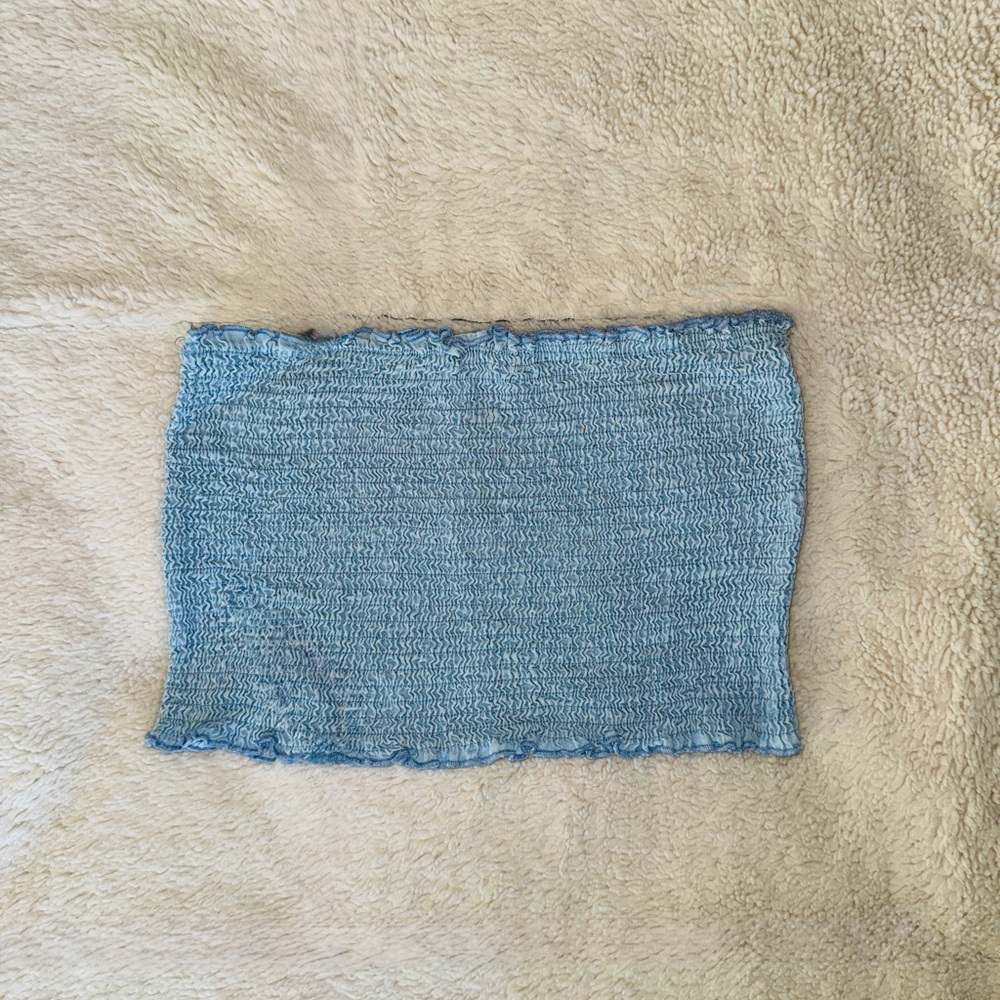 Bluenotes Light Blue Crop Tube Top